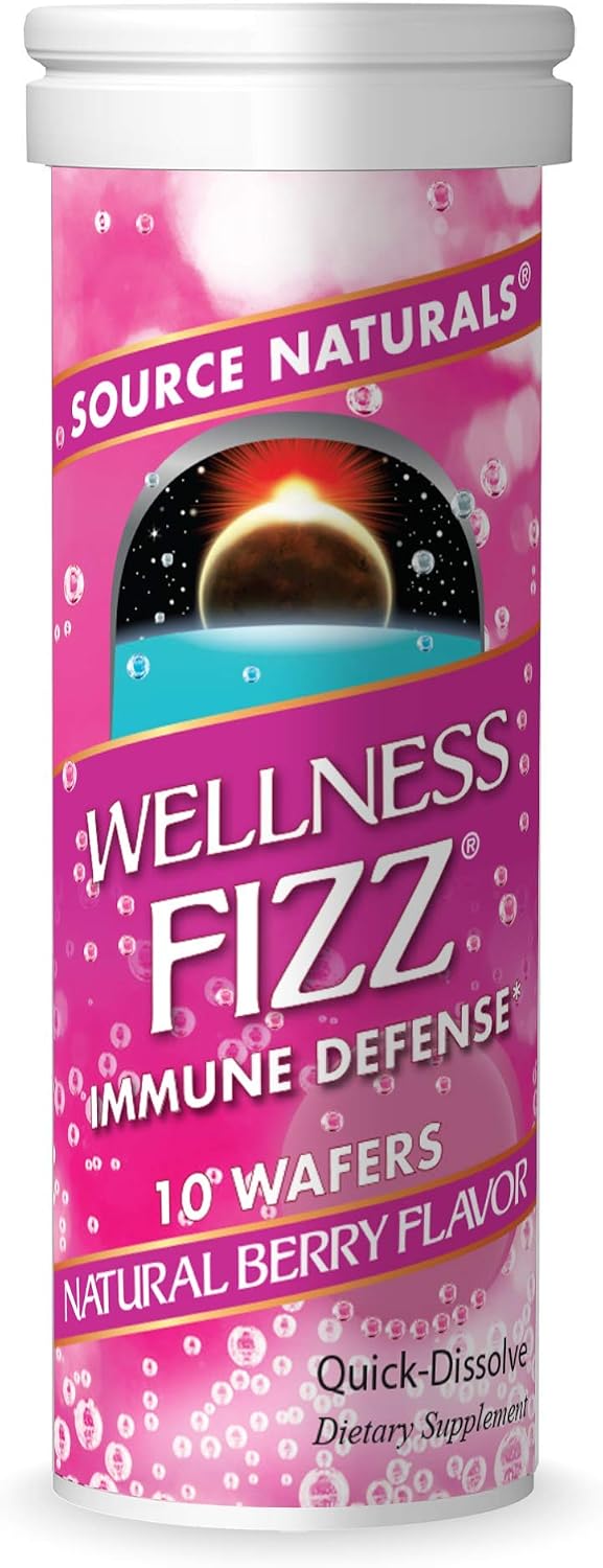 Source Naturals Wellness Fizz, Natural Berry Flavour - 10 Wafers