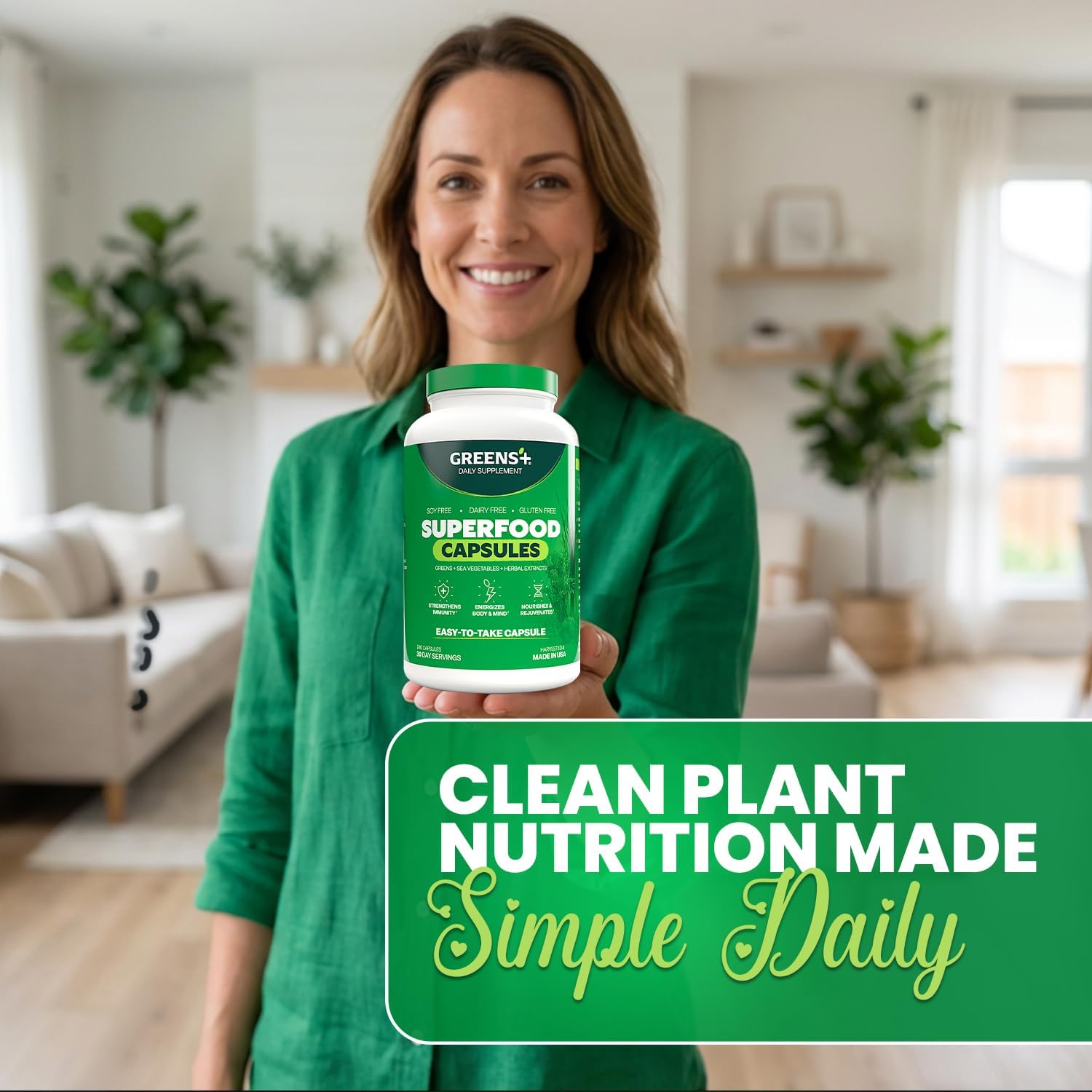 Greens+ Organic Superfood Capsules – 240 Capsules