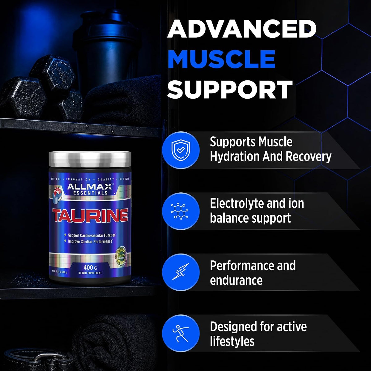 ALLMAX Essentials Taurine Powder - 400g (133 Servings) - görsel 3