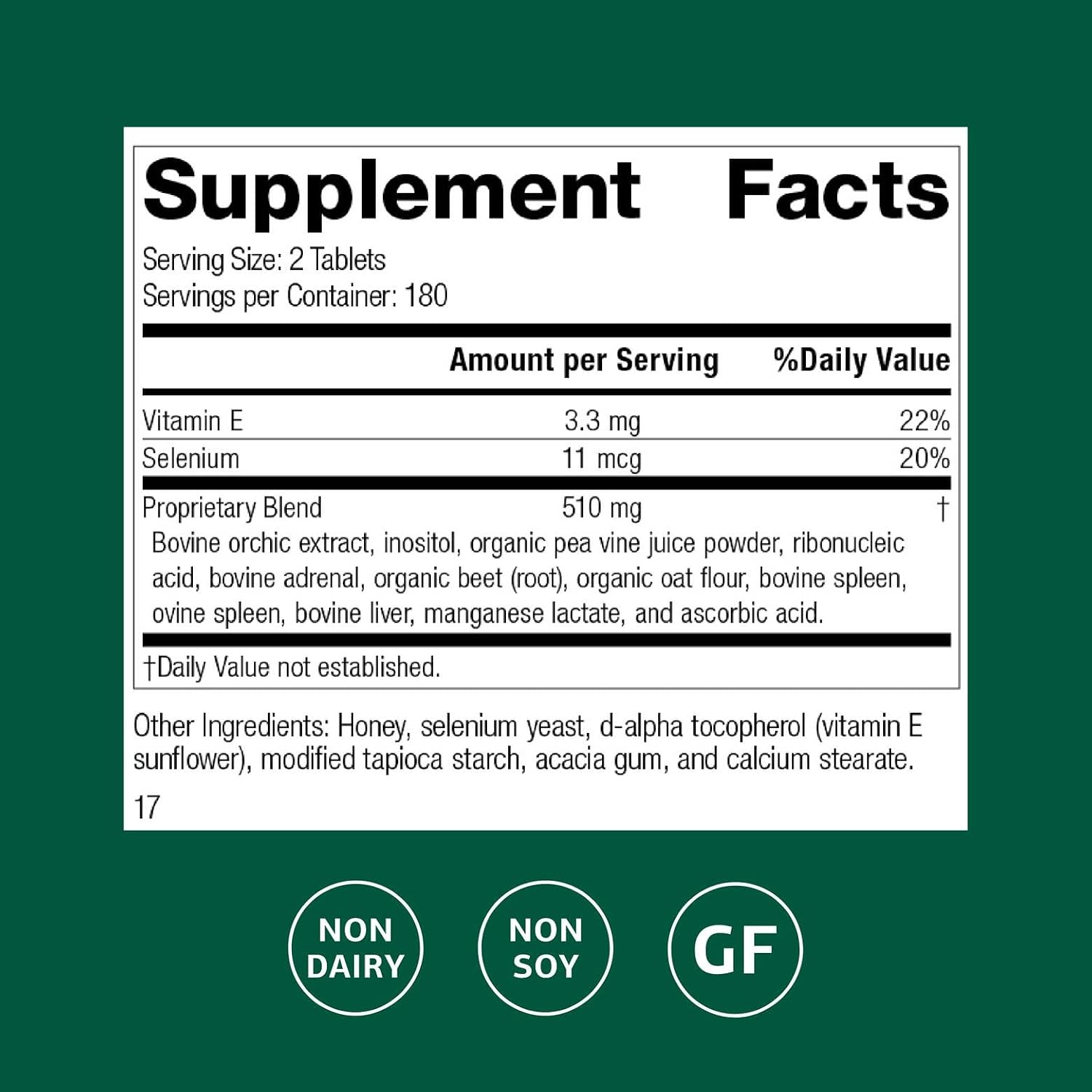 Standard Process Cataplex E Thyroid Health Supplement - Gluten-Free, Non-Dairy & Non-Soy - Endocrine Support - 360 Tablets