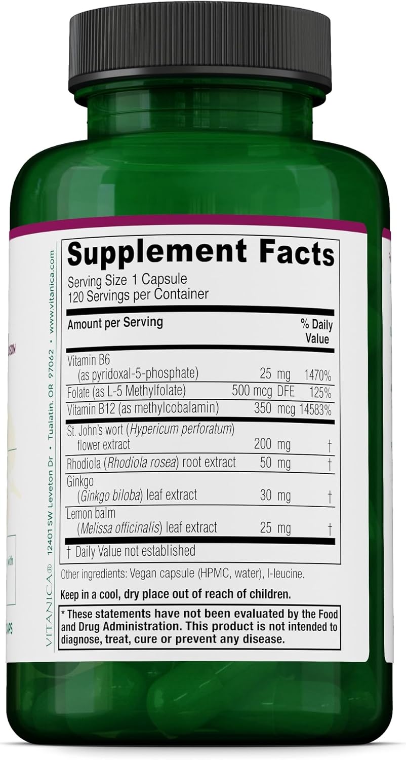 Vitanica Uplift – Emotional Wellbeing Support, Vegan, 120 Capsules