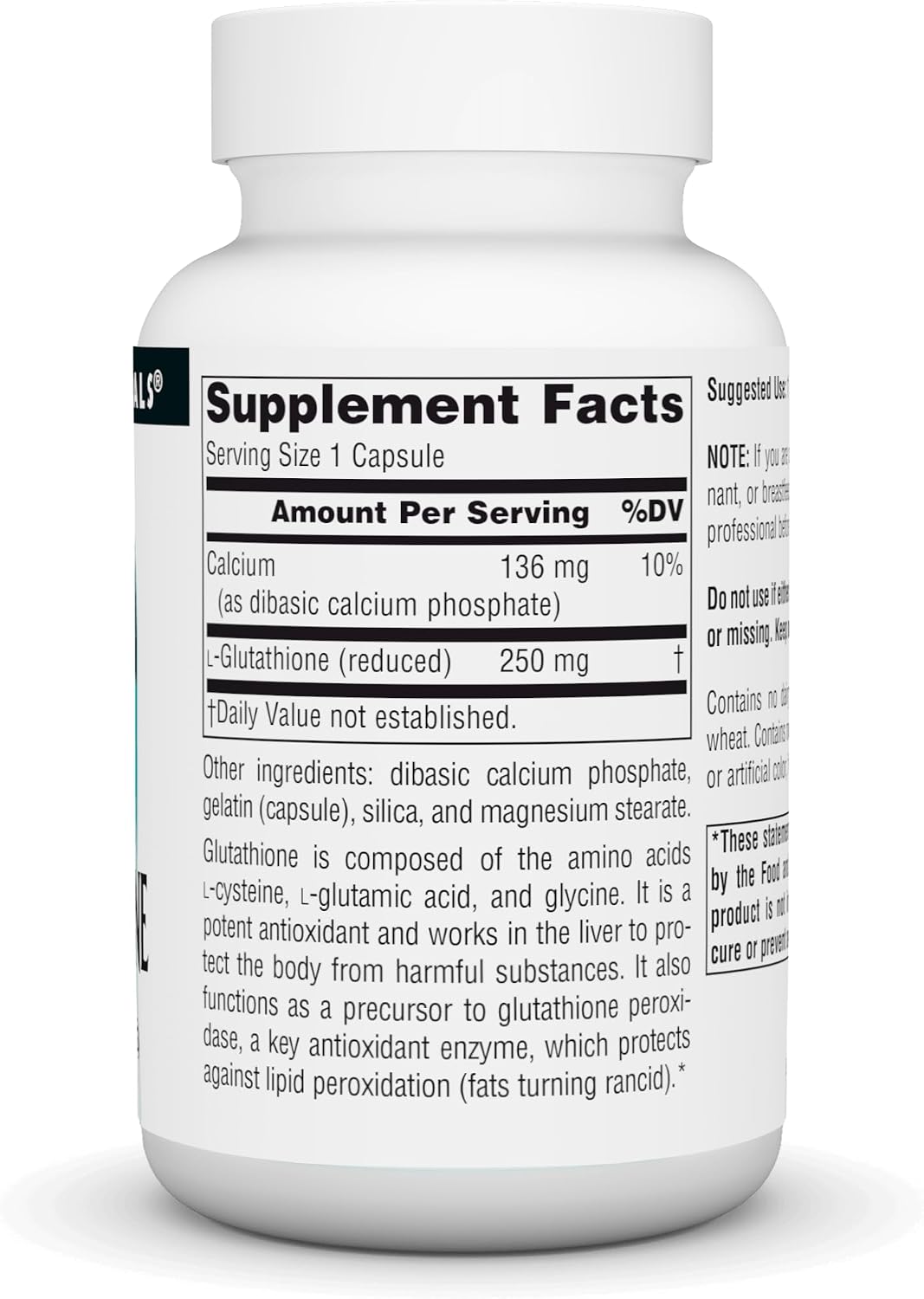 Source Naturals Glutathione, Liver Support Supplement, 250 mg - 60 Capsules