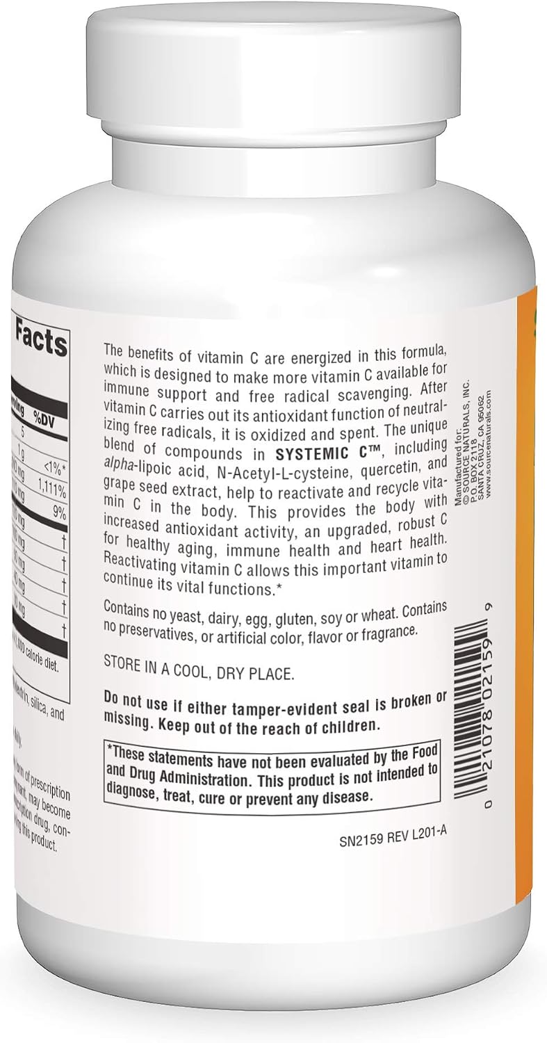 Source Naturals Systemic C, 500 mg - 240 Capsules