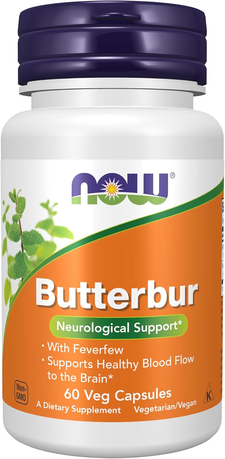 NOW Foods Butterbur with Feverfew - 60 Vegetable Capsules (2 Pack)