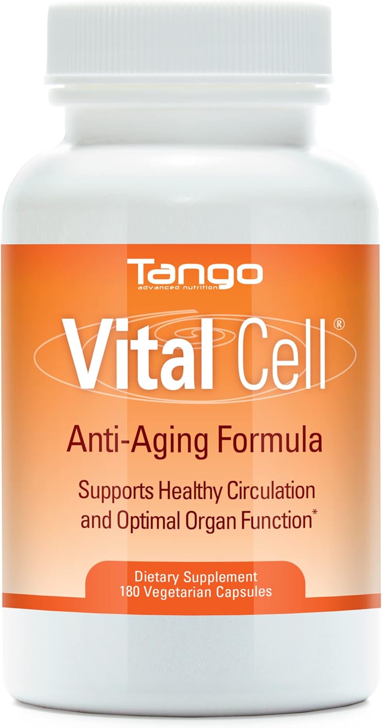 Vital Cell Natural Anti-ageing Supplement for Men and Women, Supporting Circulation and Healthy Organ Function (180 Vegetarian Capsules)
