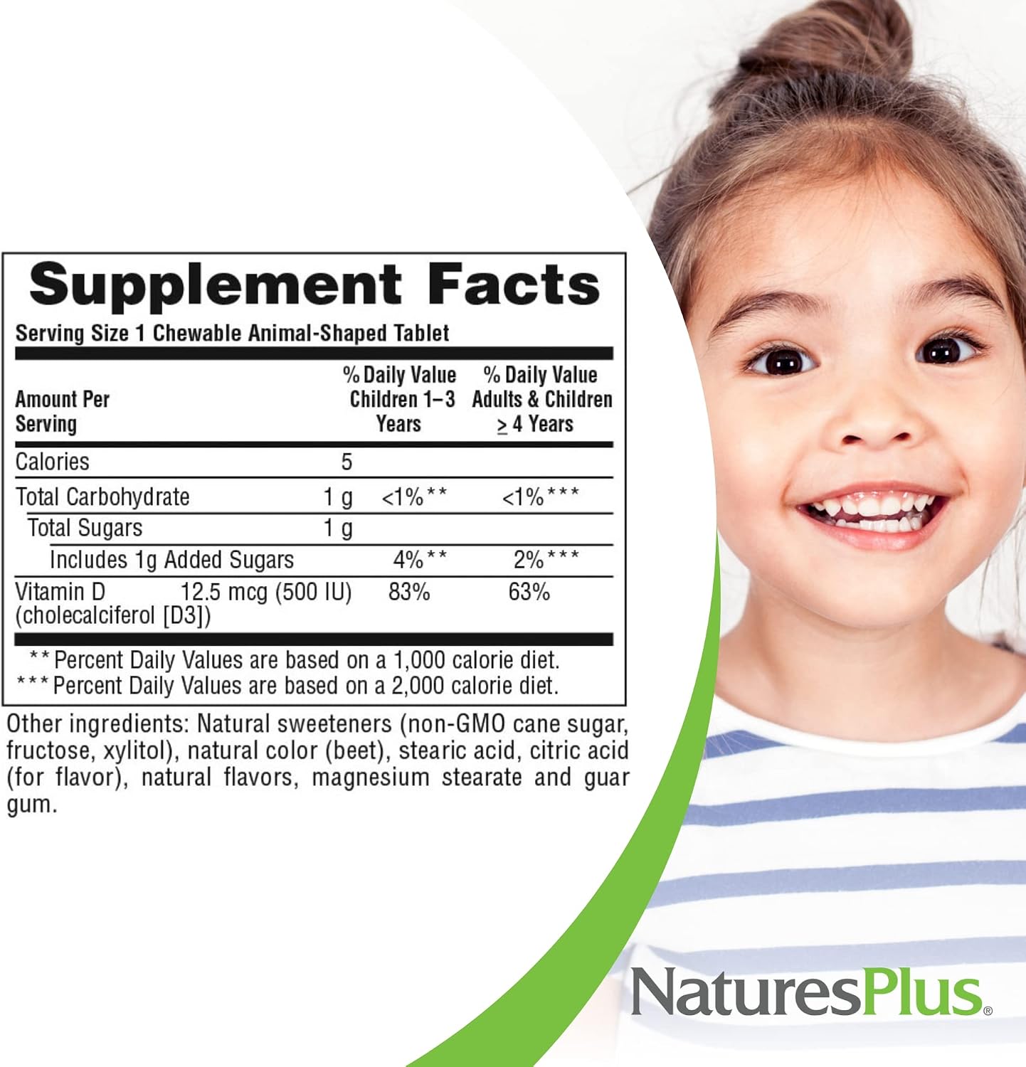 NaturesPlus Animal Parade Vitamin D3 Children’s Chewables - 90 Tablets