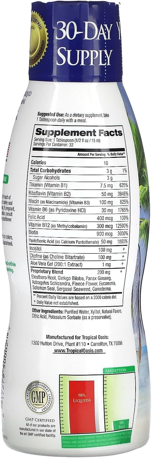 Tropical Oasis Liquid B-Complex, 475 mL