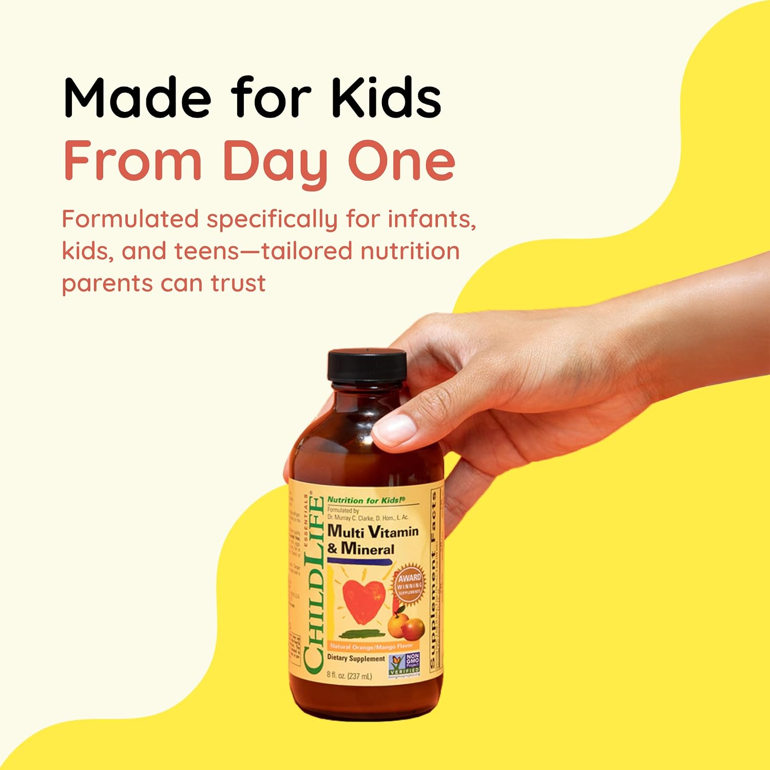 CHILDLIFE ESSENTIALS Kids Multivitamin & Mineral - Liquid Multivitamin for Toddlers & Children, Orange Mango Flavour
