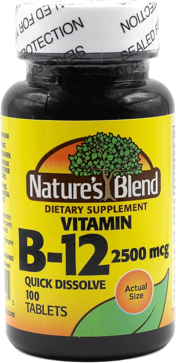Nature's Blend Vitamin B12 2500mcg Tablets, 100 Count