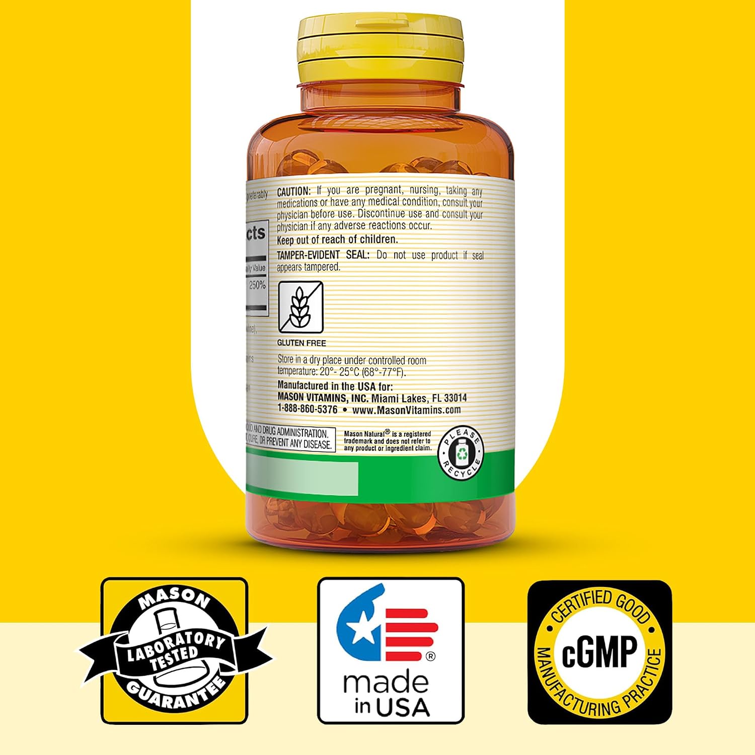 MASON NATURAL Vitamin D3 2,000 IU High Potency, Supports Bone Density & Immune Health, 300 Softgels