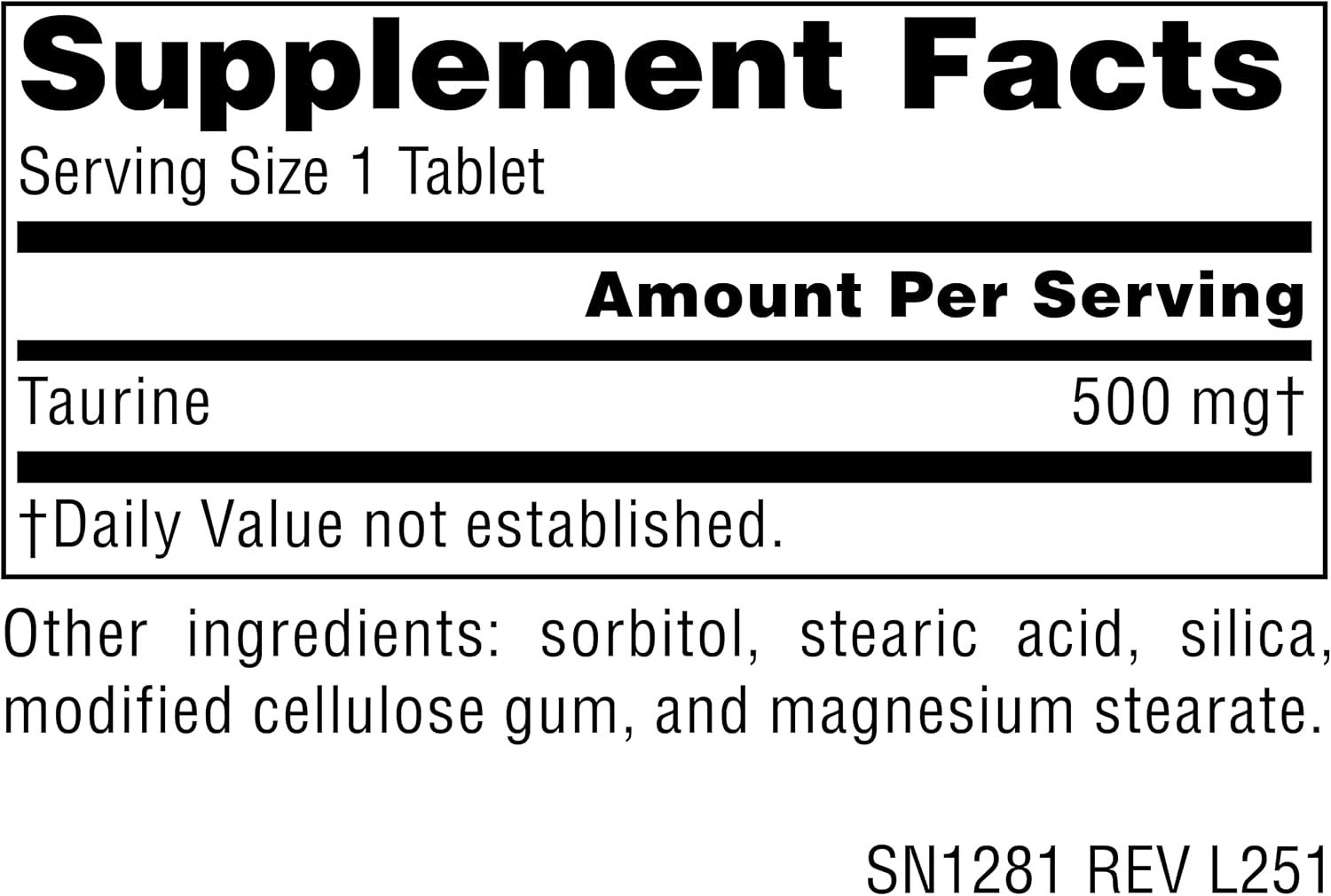 Source Naturals Taurine, Calming Neurotransmitter* 500 mg – 120 Tablets