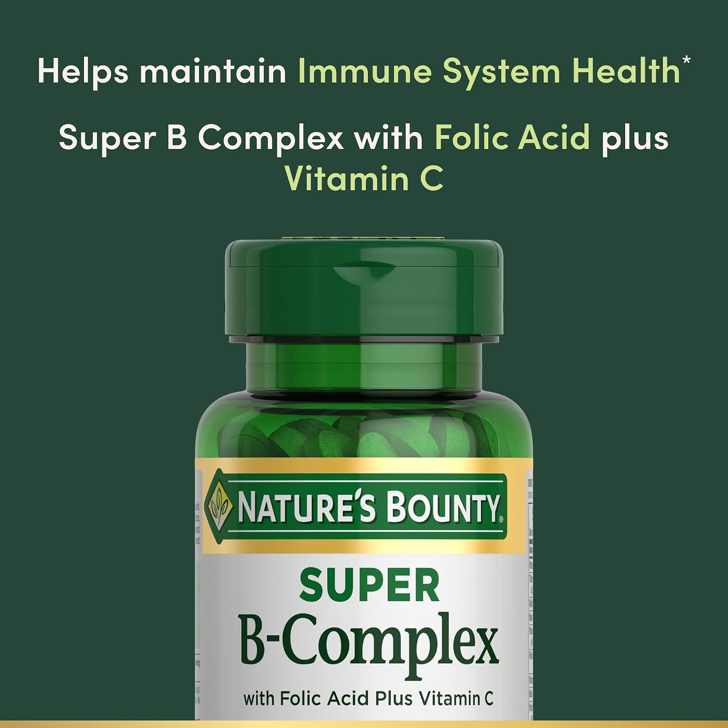 Nature's Bounty Super B Complex Vitamins with Vitamin C & Folic Acid, 150 Tablets