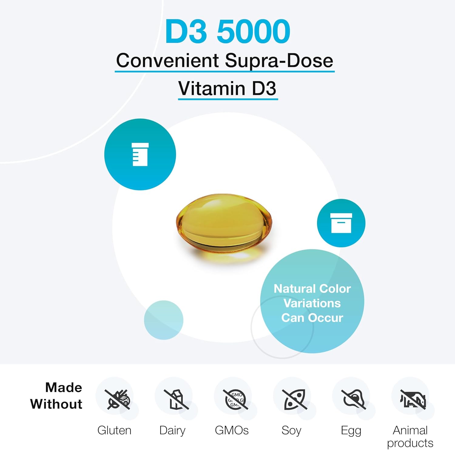 XYMOGEN D3 5000 - Bioavailable Vitamin D3 5000 IU (125 mcg) - High Strength Vitamin D Supplement for Immune, Bone, and Heart Health Support - 180 Softgels