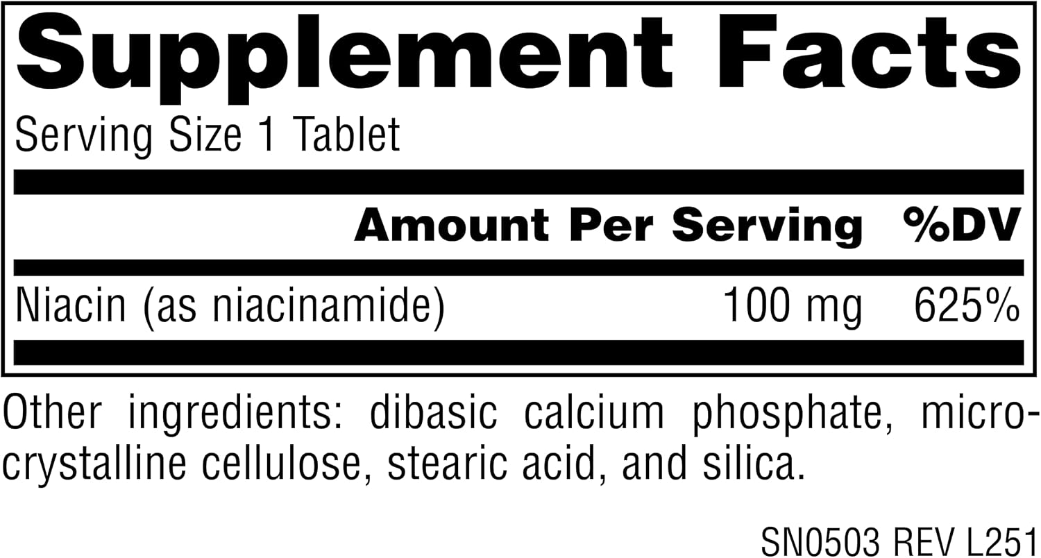 Source Naturals Niacinamide B-3 100 mg – Non-Flush Vitamin B3 Supplement