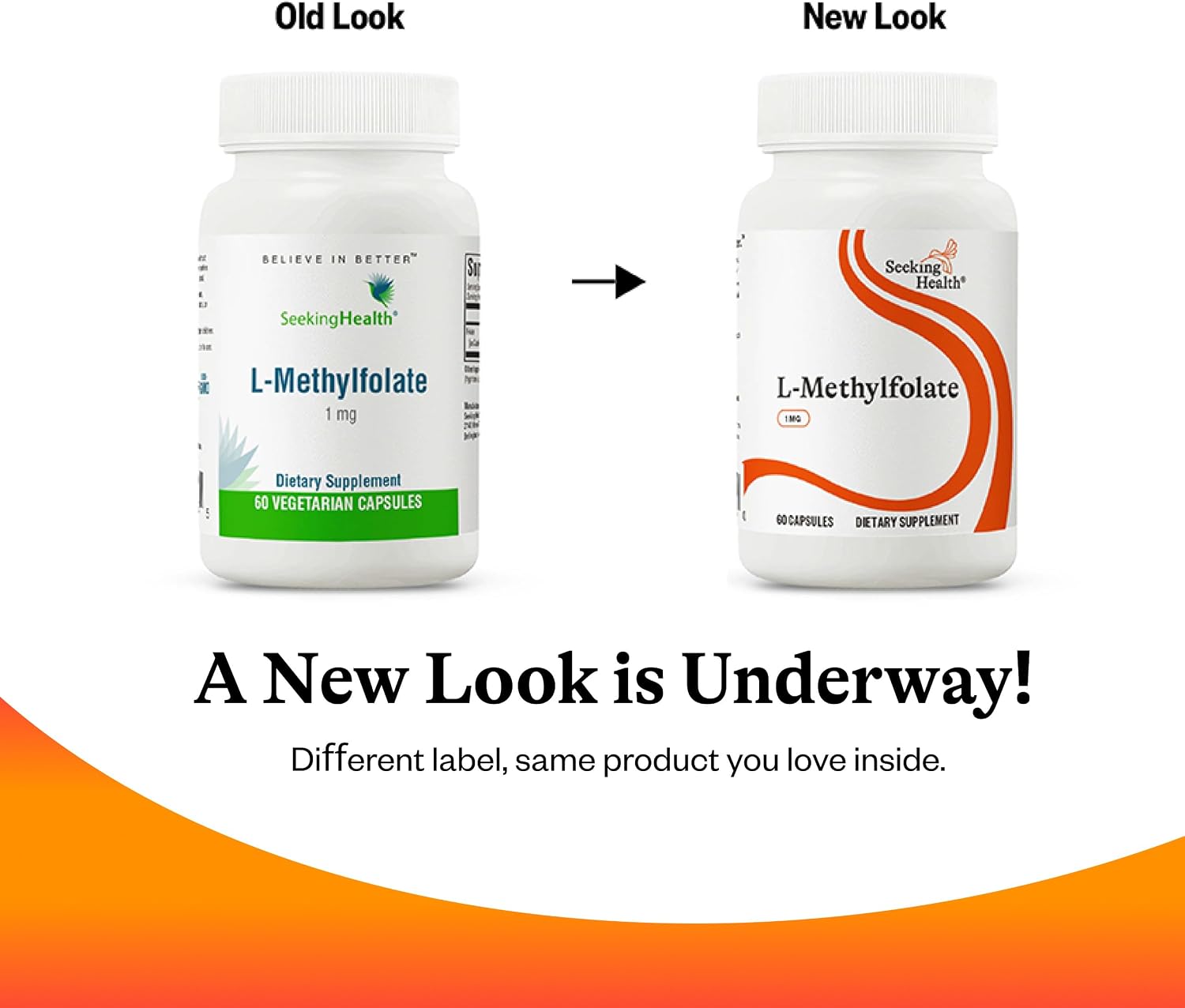Seeking Health L-Methylfolate 1 mg – Supports Healthy MTHFR, Mood, and Methylation – 60 Capsules