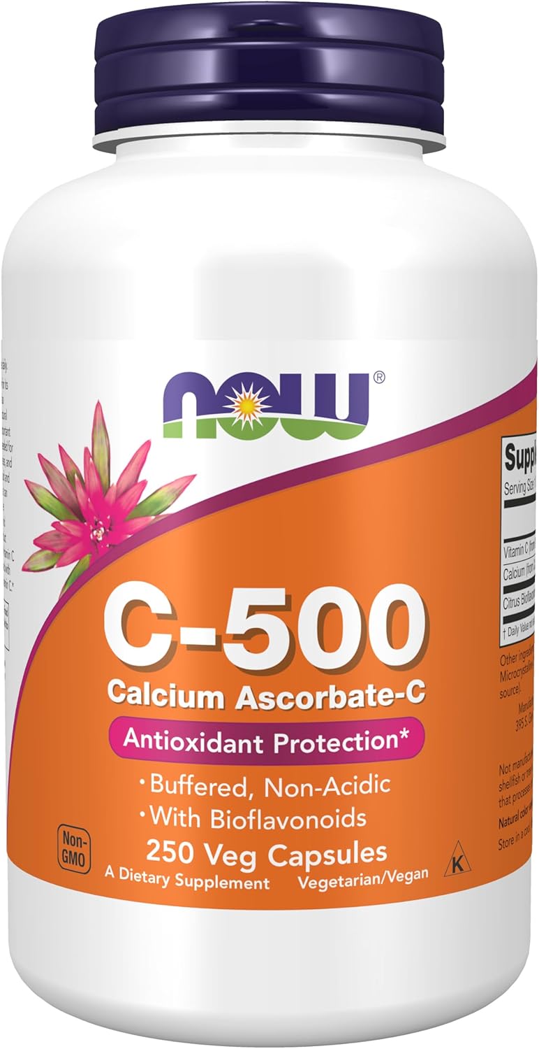 NOW Foods Vitamin C-500 Calcium Ascorbate with Bioflavonoids - 250 Veg Capsules