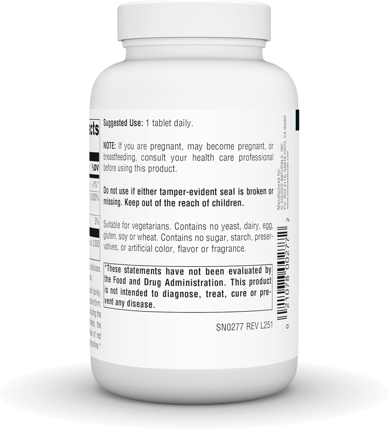 Source Naturals Pantothenic Acid (Vitamin B5) – 500 mg – 100 Tablets