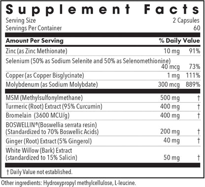 Allergy Research Group InflaMed - Connective Tissue & Joint Support Supplement - Synergistic Herbal & Enzyme Complex - 120 Capsules