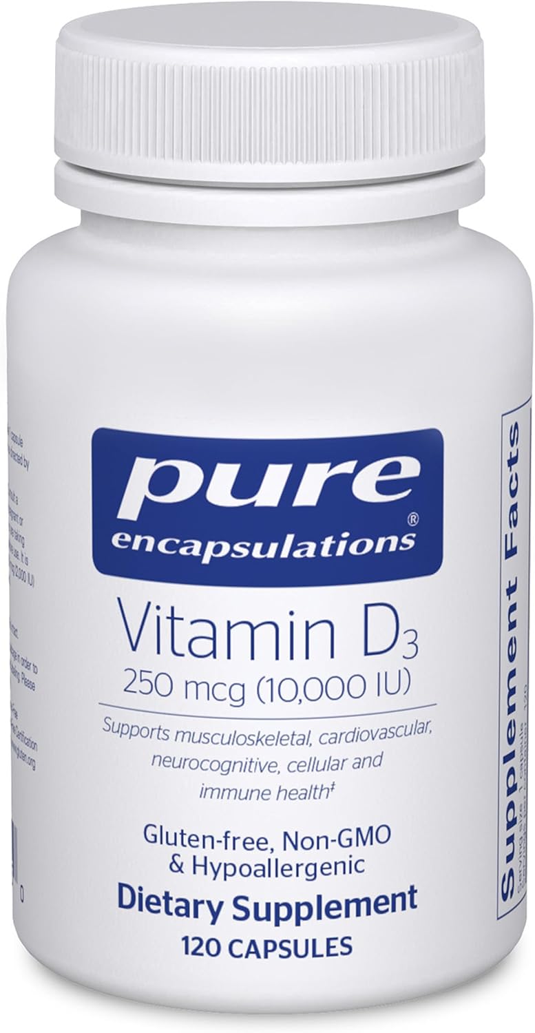 Pure Encapsulations Vitamin D3 250 mcg (10,000 IU) - 60 Capsules