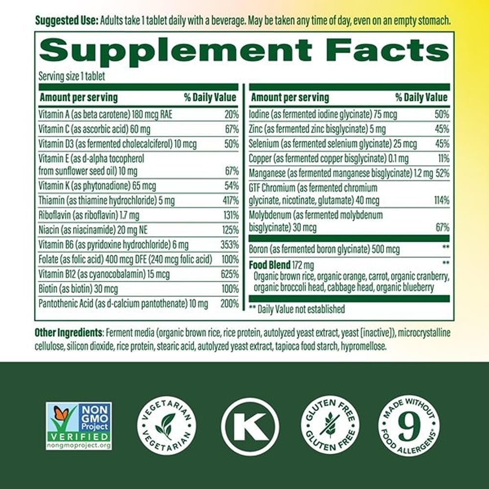 MegaFood One Daily Iron-Free Multivitamin - 60 Tablets