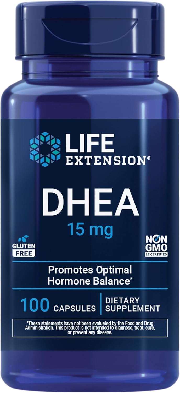 Life Extension DHEA 15 mg – Hormone Balance Support, 100 Capsules