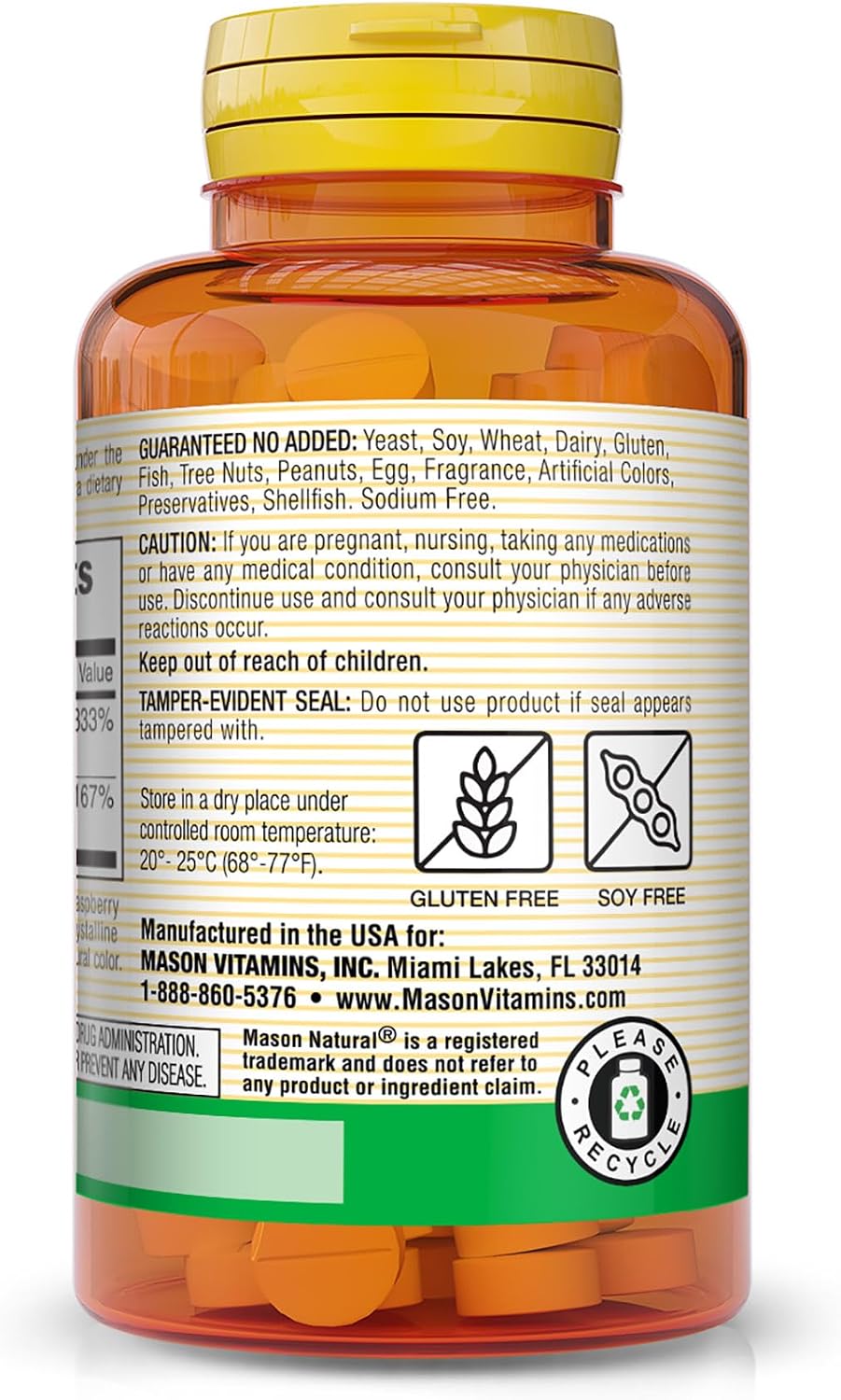 Mason Natural Vitamin B12 5000 mcg Sublingual Tablets, Raspberry Flavour, 30 Count
