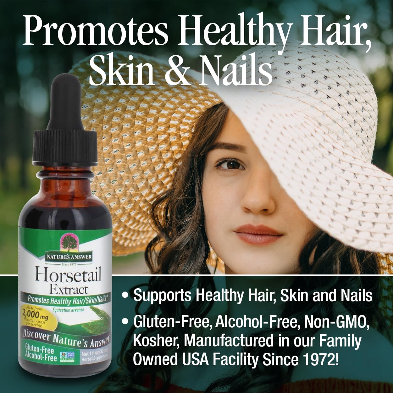 Nature's Answer Horsetail Extract Alcohol Free - 1 oz (30 mL) Super Concentrated