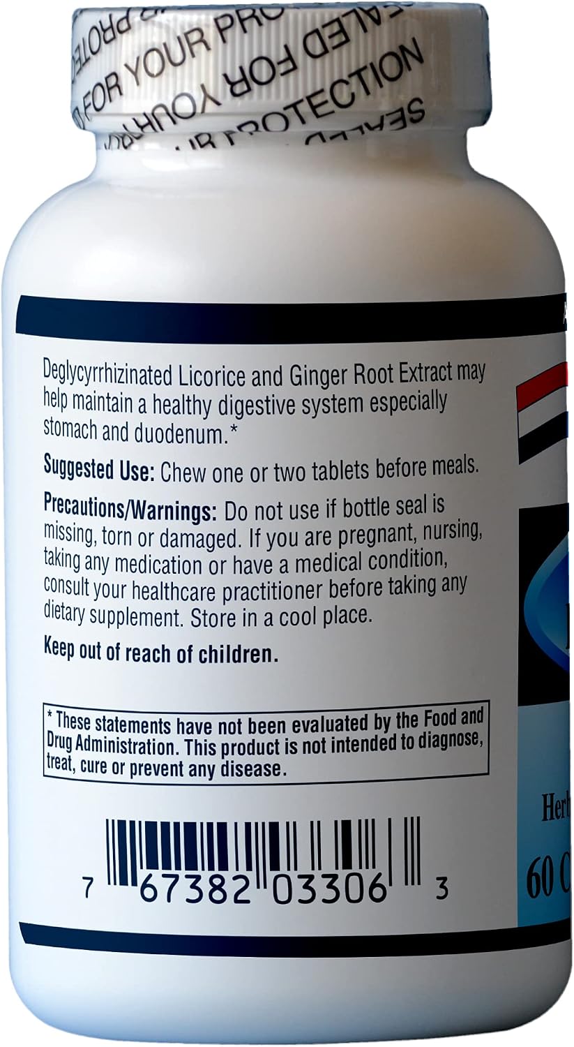 AFI DGL Plus Ginger Chewable Tablets - 60 Tablets