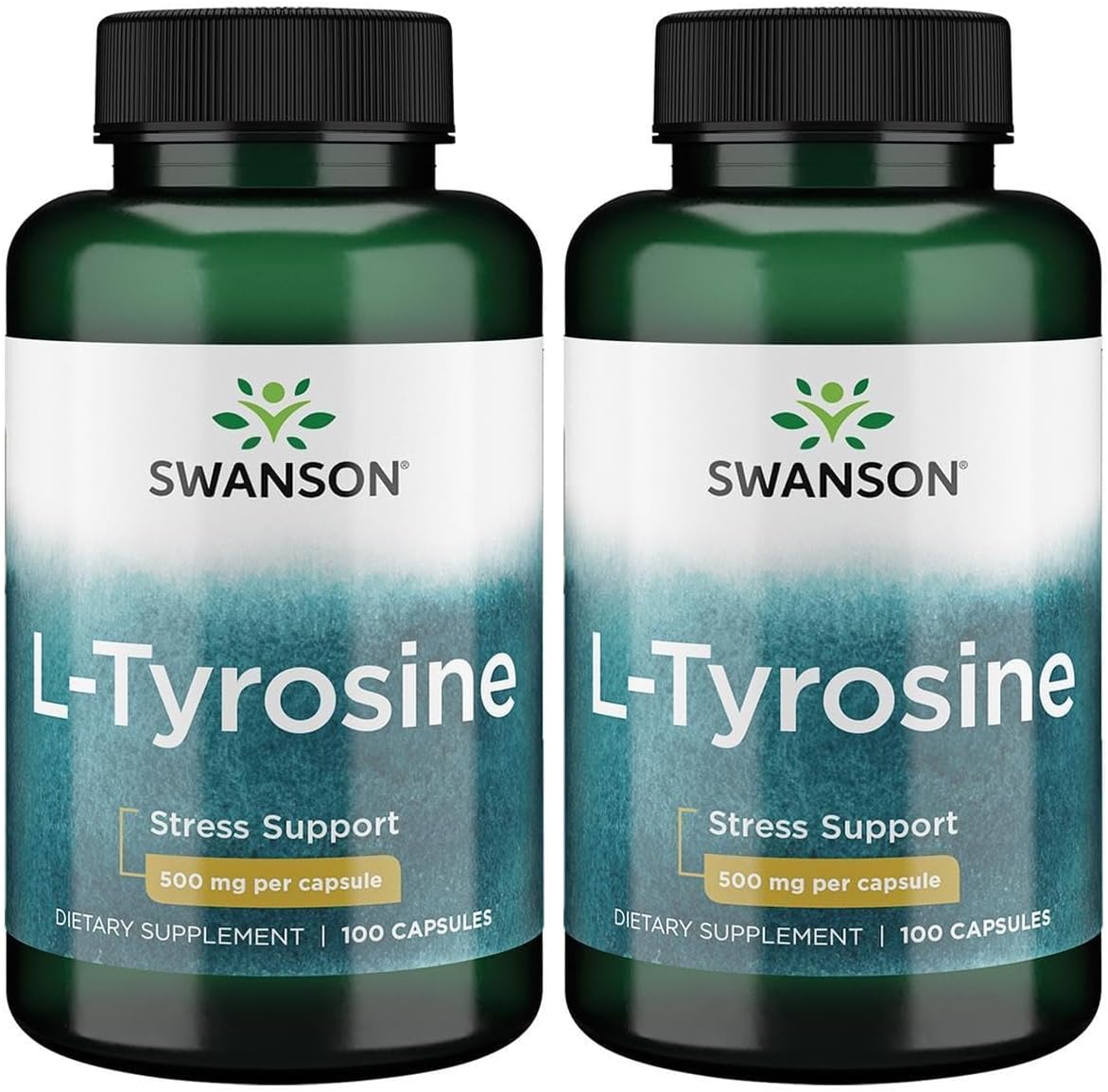 Swanson L-Tyrosine 500mg - 100 Capsules - Cognitive & Stress Support | Natural Health Product