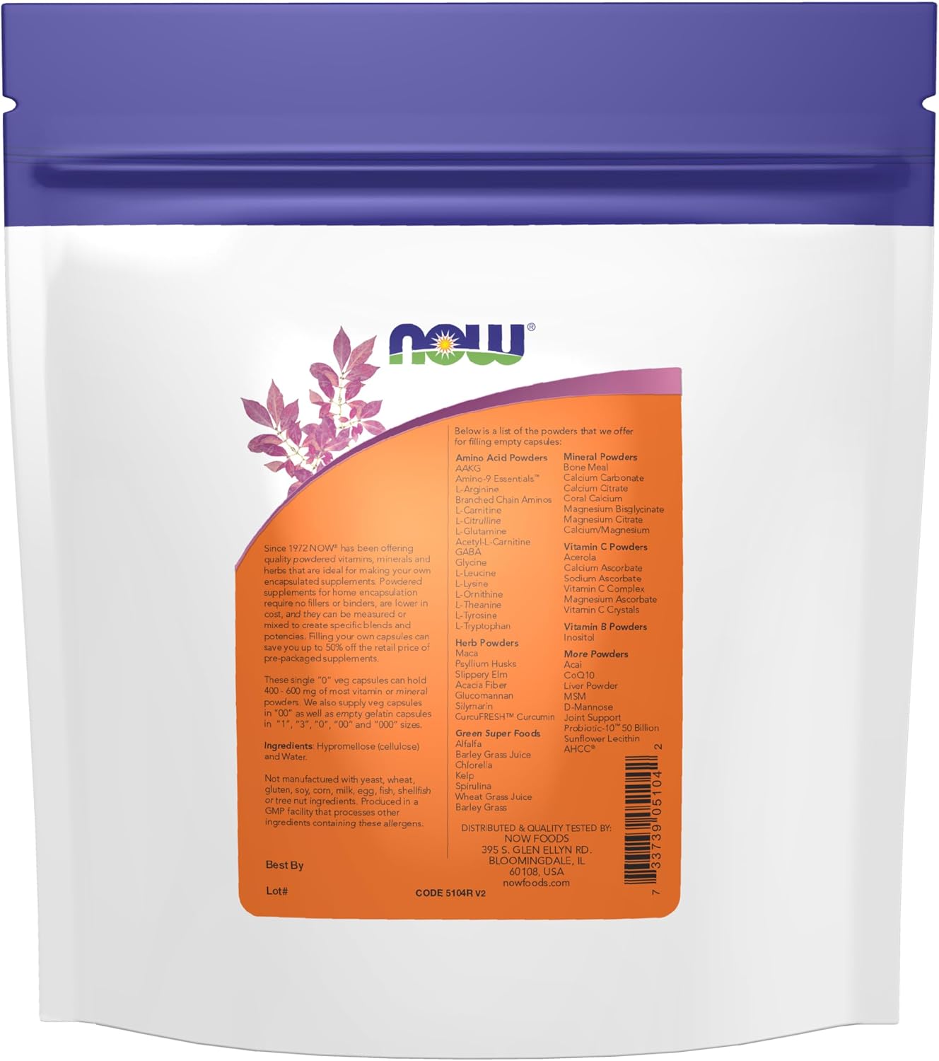 NOW Empty Vegetarian Capsules, Size "0", 1,000 Count