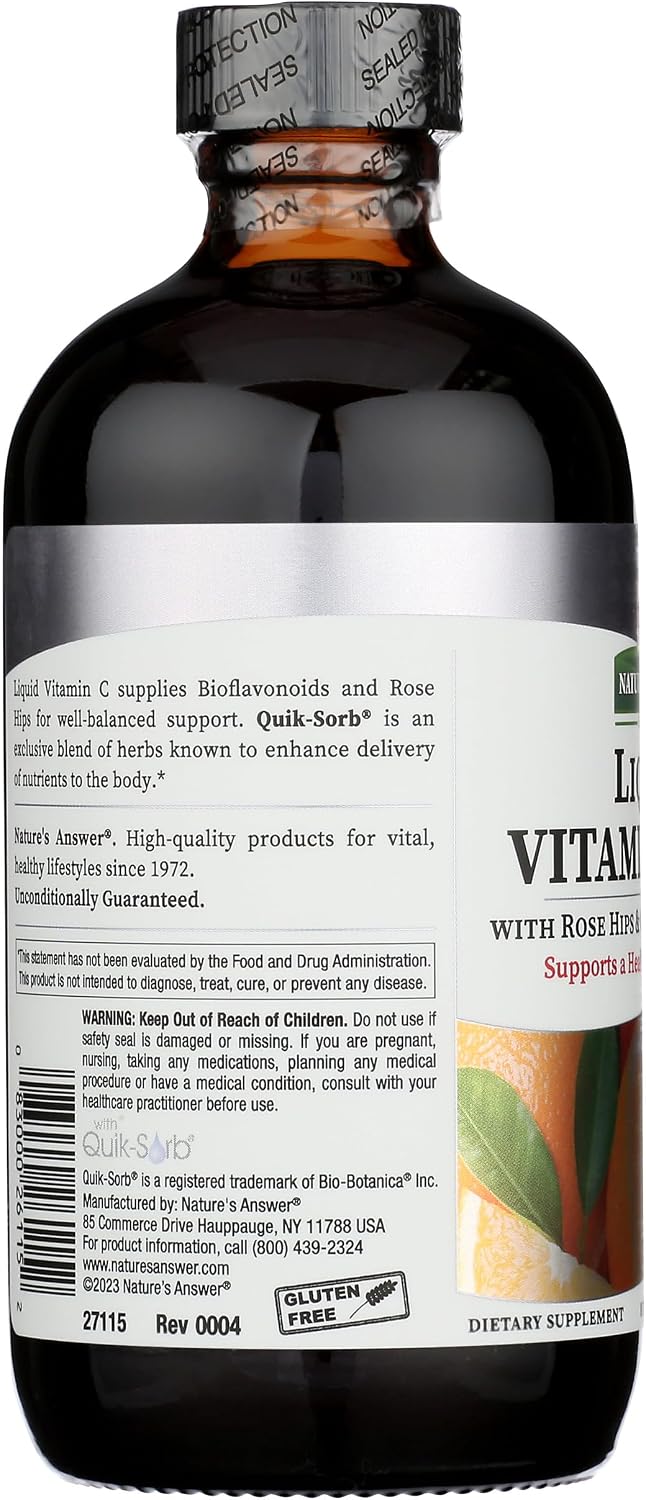Nature's Answer Liquid Vitamin C 1000 mg with Rose Hips & Bioflavonoids, 237 mL