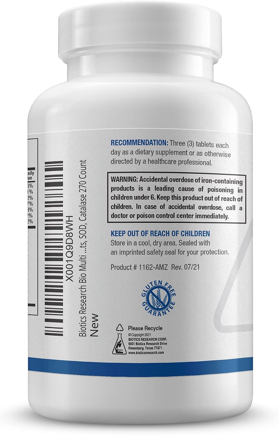 Bio-Multi Plus - Robust Foundational Multivitamin/Mineral Formula with Plant-Based Trace Minerals - 270 Tablets - görsel 2