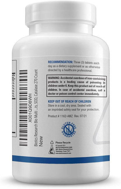 Bio-Multi Plus - Robust Foundational Multivitamin/Mineral Formula with Plant-Based Trace Minerals - 270 Tablets