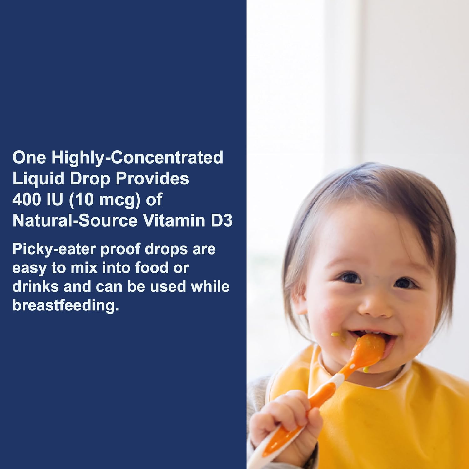 Carlson Baby's Super Daily D3 - Baby Vitamin D Drops, 400 IU (10 mcg) per Drop, 1-Year Supply, Unflavoured, 365 Drops
