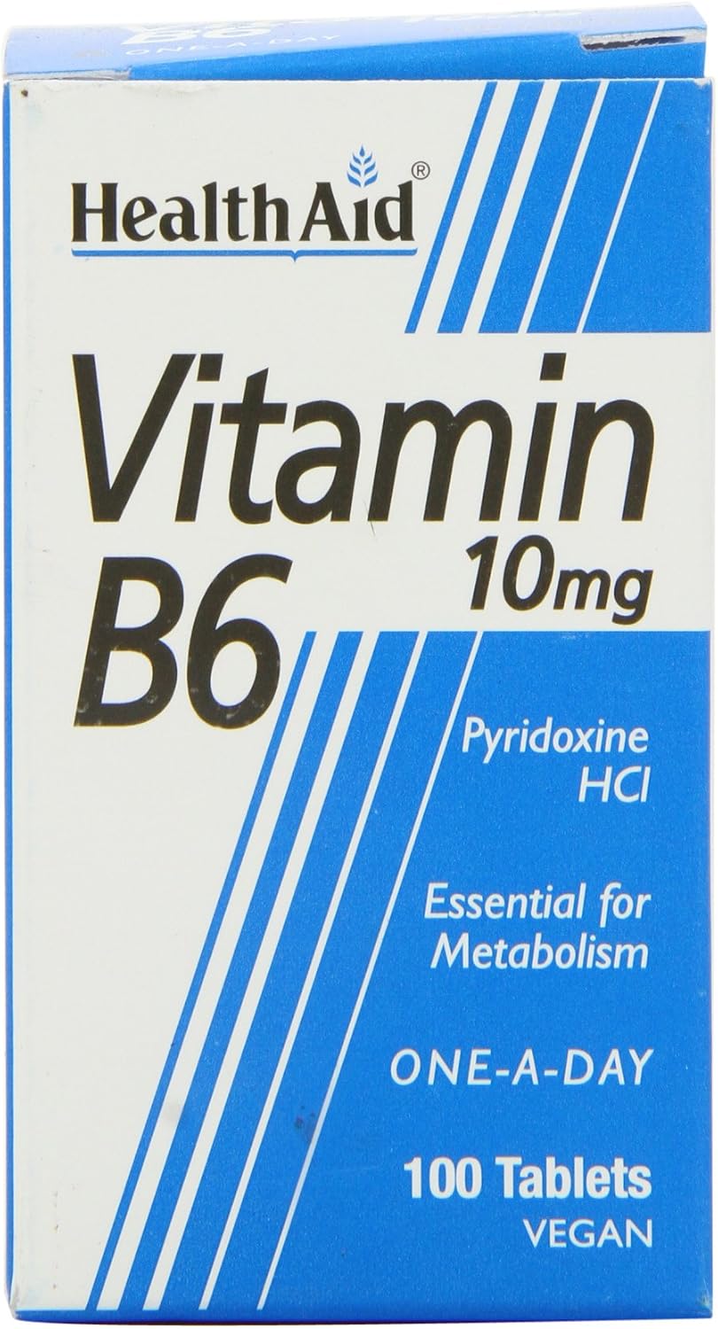 HealthAid Vitamin B6 (Pyridoxine HCl) 10 mg - 100 Tablets