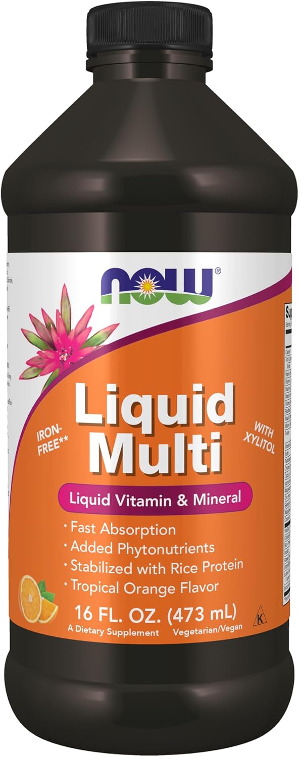 NOW Foods Liquid Multi, Fast-Absorbing Liquid Vitamin & Mineral, Wild Berry Flavour, 16 fl oz (473 ml)