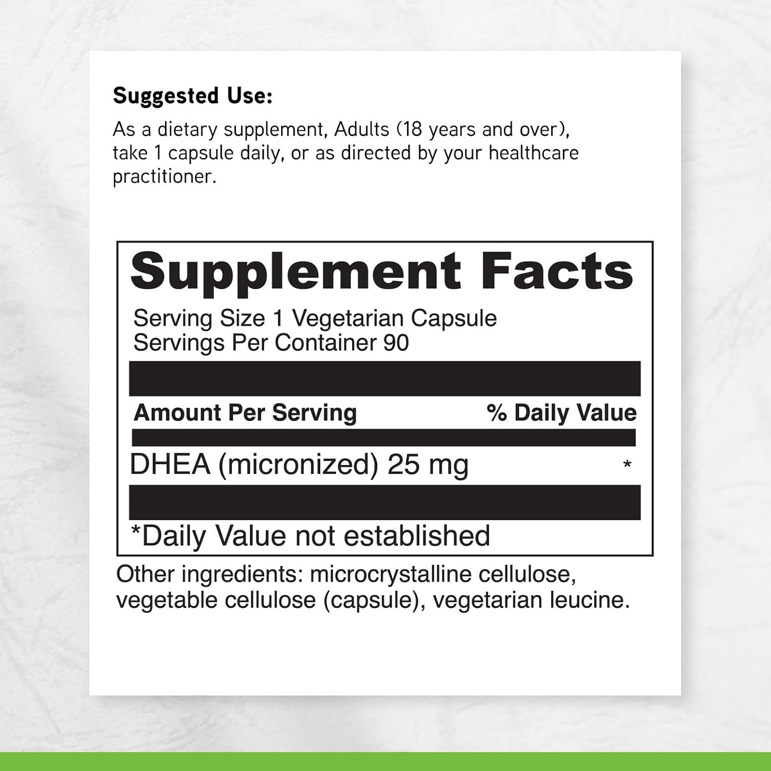 DAVINCI Labs Micronized DHEA 25 mg – Natural Health Product – 90 Vegetarian Capsules