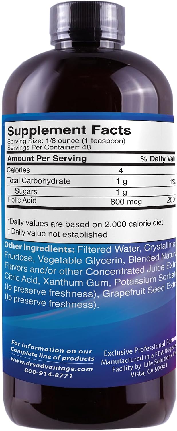 Liquid Folic Acid 800 mcg, 240 mL