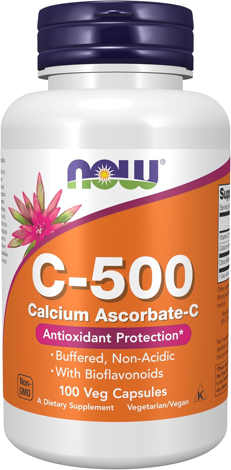 NOW Foods Vitamin C-500 Calcium Ascorbate with Bioflavonoids - 250 Veg Capsules