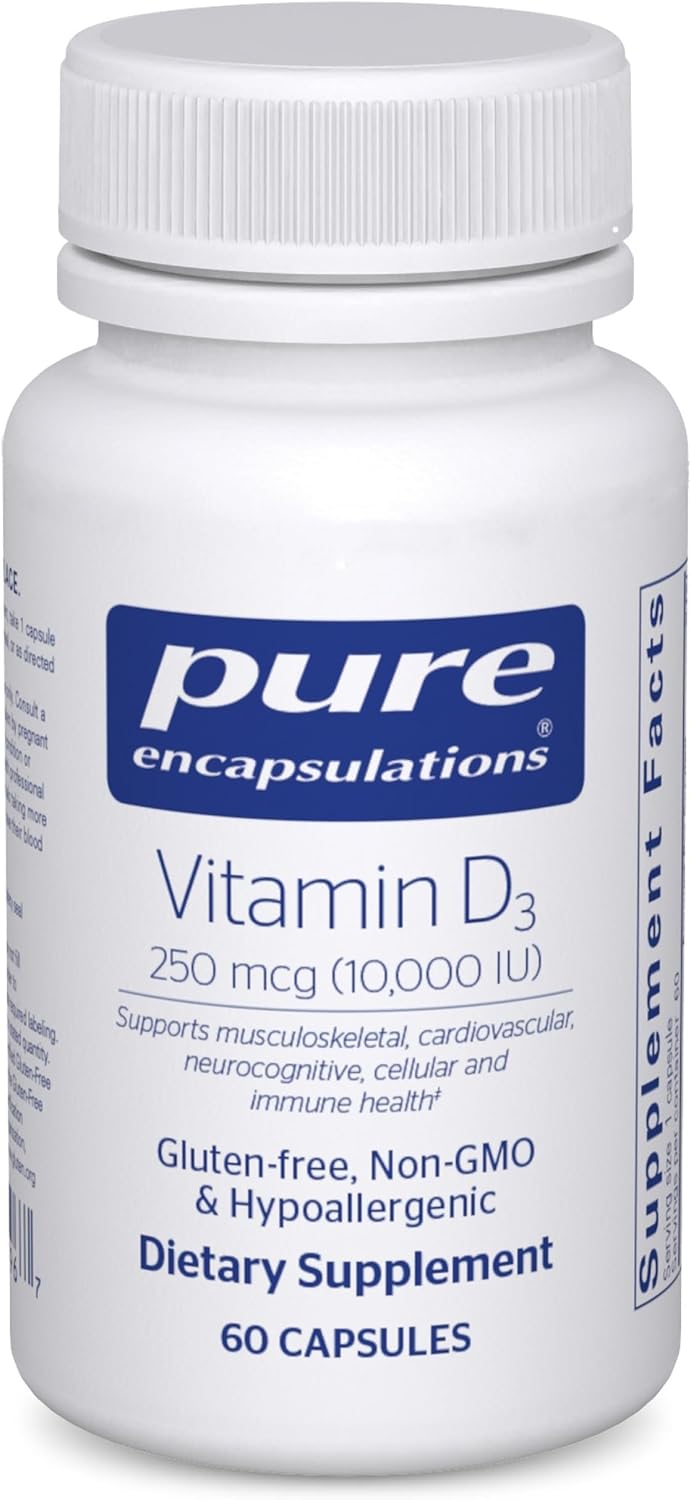 Pure Encapsulations Vitamin D3 250 mcg (10,000 IU) - 60 Capsules