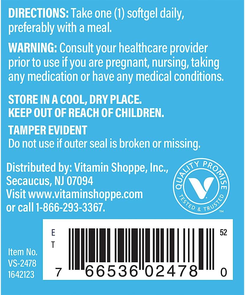 The Vitamin Shoppe Vitamin D3 1000 IU Softgels, 200 Count