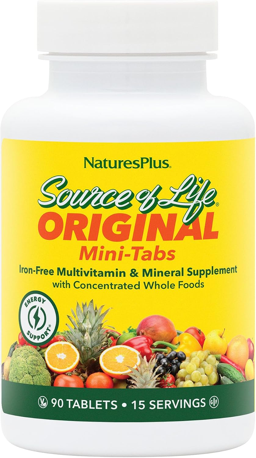 NaturesPlus Source of Life No Iron Multivitamin & Mineral Supplement - 180 Mini-Tabs