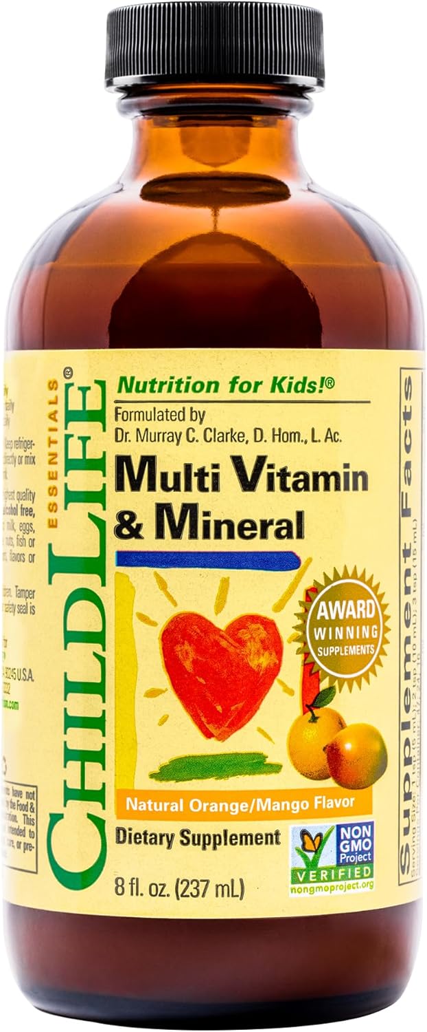 CHILDLIFE ESSENTIALS Kids Multivitamin & Mineral - Liquid Multivitamin for Toddlers & Children, Orange Mango Flavour