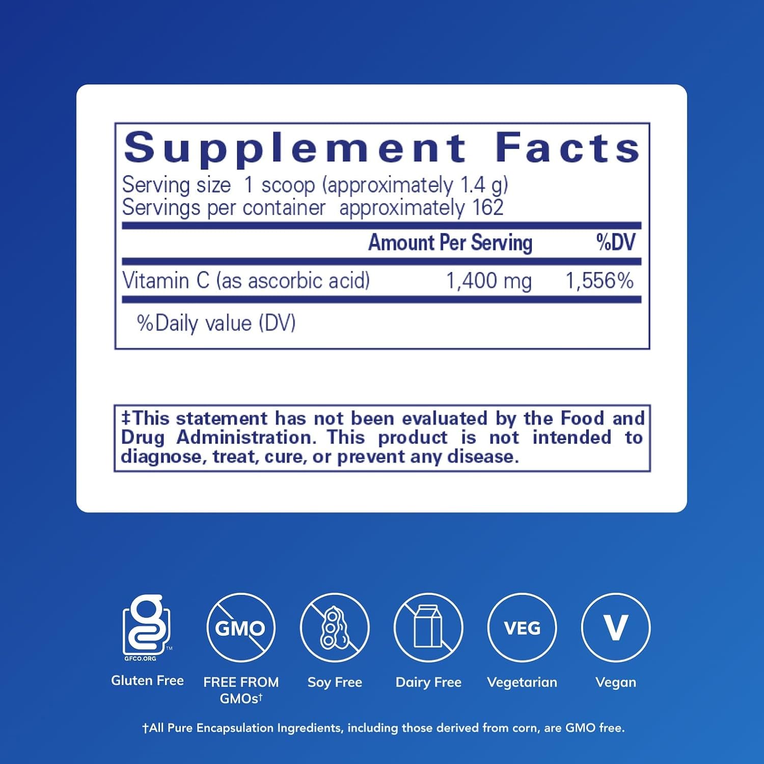 Pure Encapsulations Ascorbic Acid Powder – Hypoallergenic Vitamin C Supplement for Antioxidant Support (8 oz / 227 g)