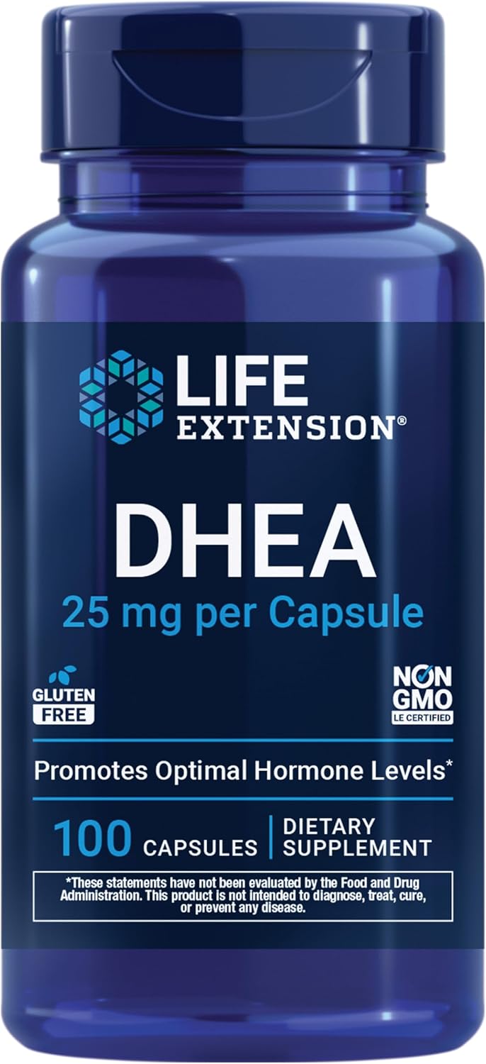 Life Extension DHEA 25 mg – Hormone Balance Support, 100 Capsules