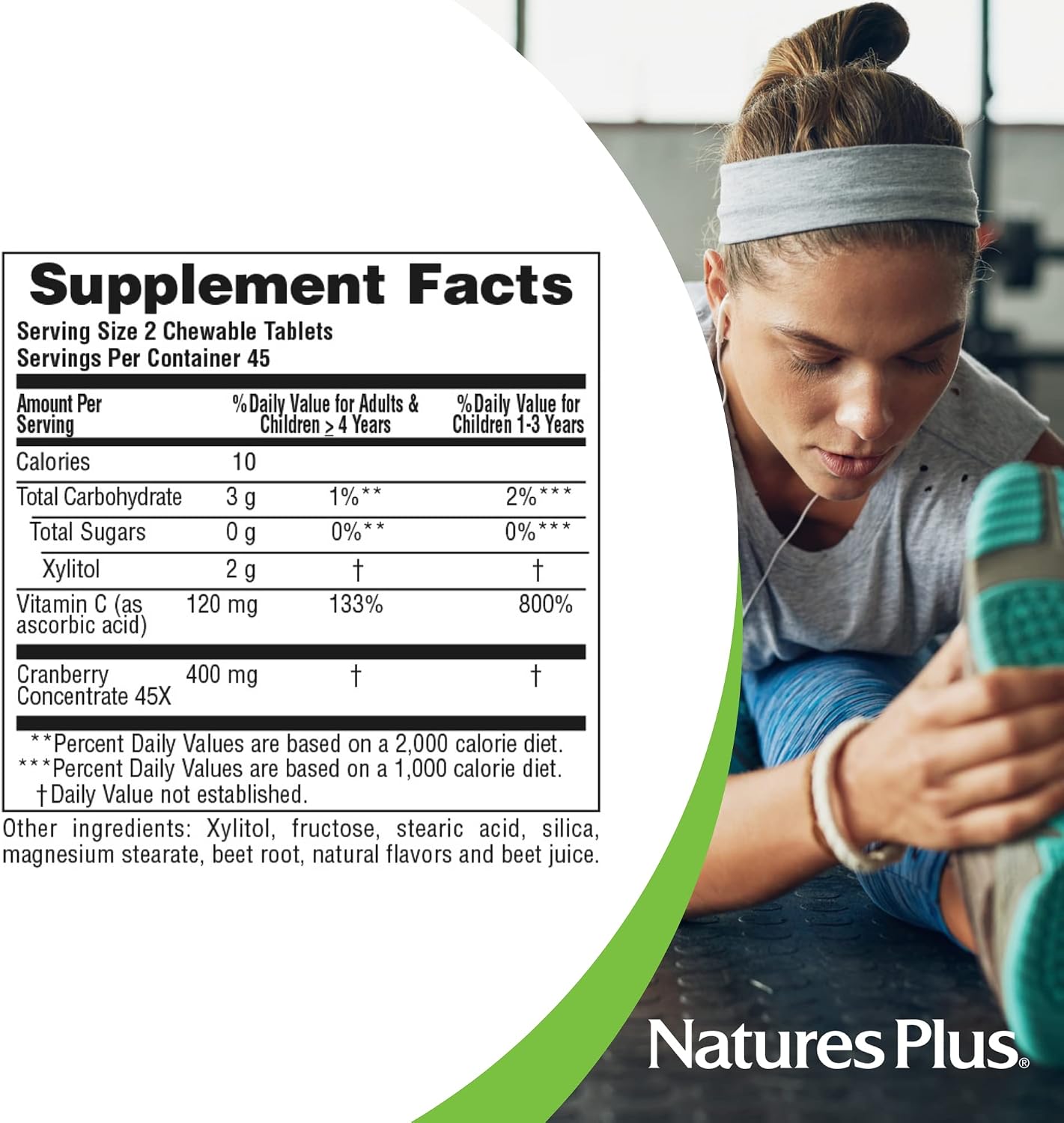 NaturesPlus Ultra Chewable Cranberry - 90 Love Berries Tablets - Promotes Urinary Tract Health - Non-GMO, Gluten Free - 45 Servings