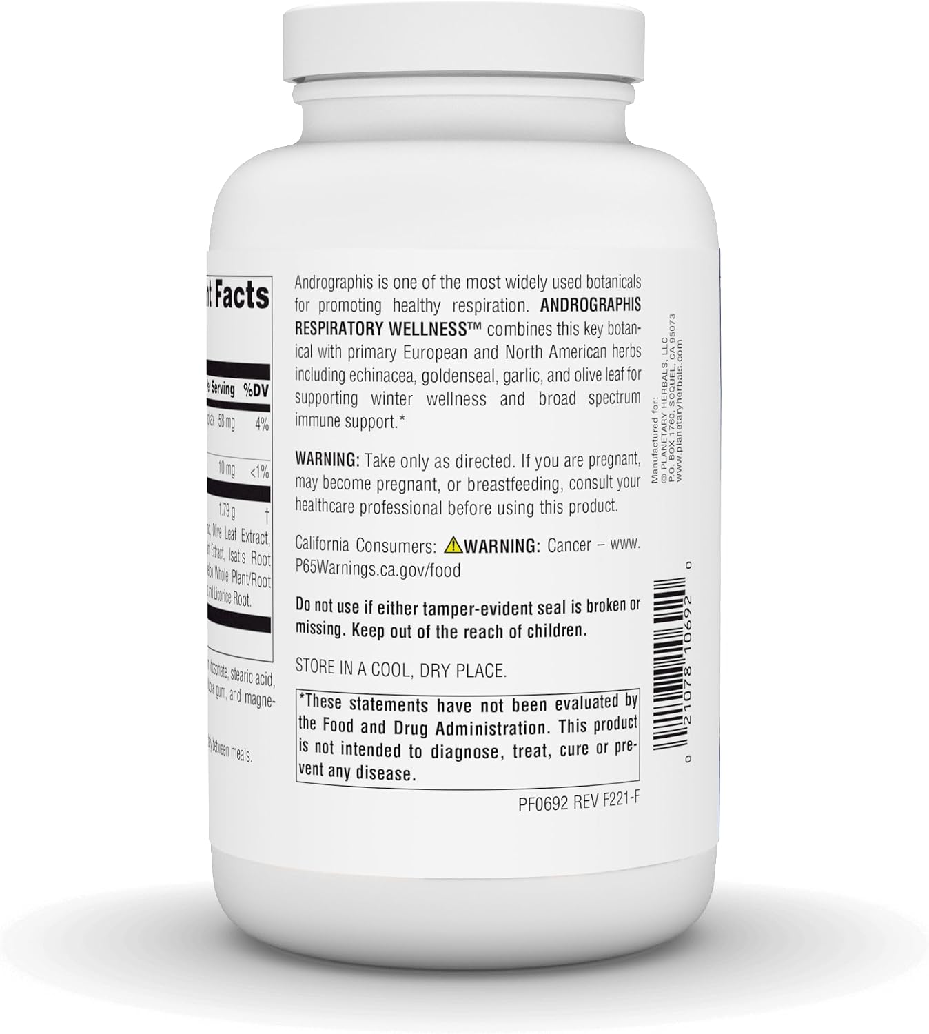 Planetary Herbals Andrographis Respiratory Wellness 895 mg – Supports Healthy Immunity, 240 Tablets