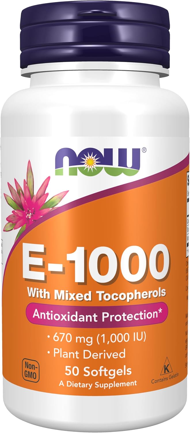 NOW Foods Vitamin E-1,000 IU Mixed Tocopherols, 100 Softgels