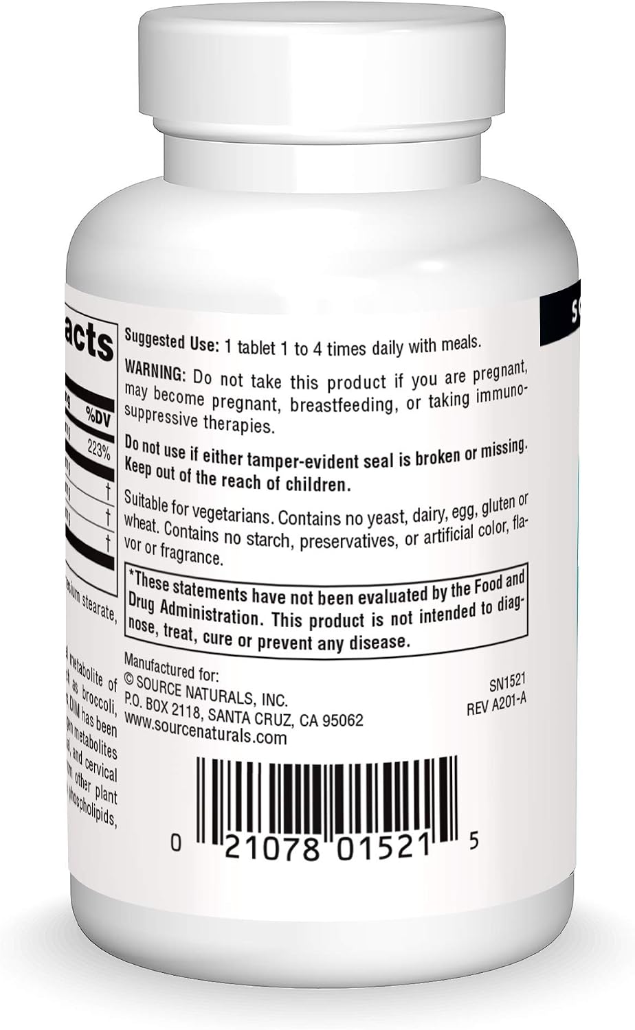Source Naturals DIM, Diindolylmethane 100mg with BioPerine, Vitamin E & More – 60 Tablets