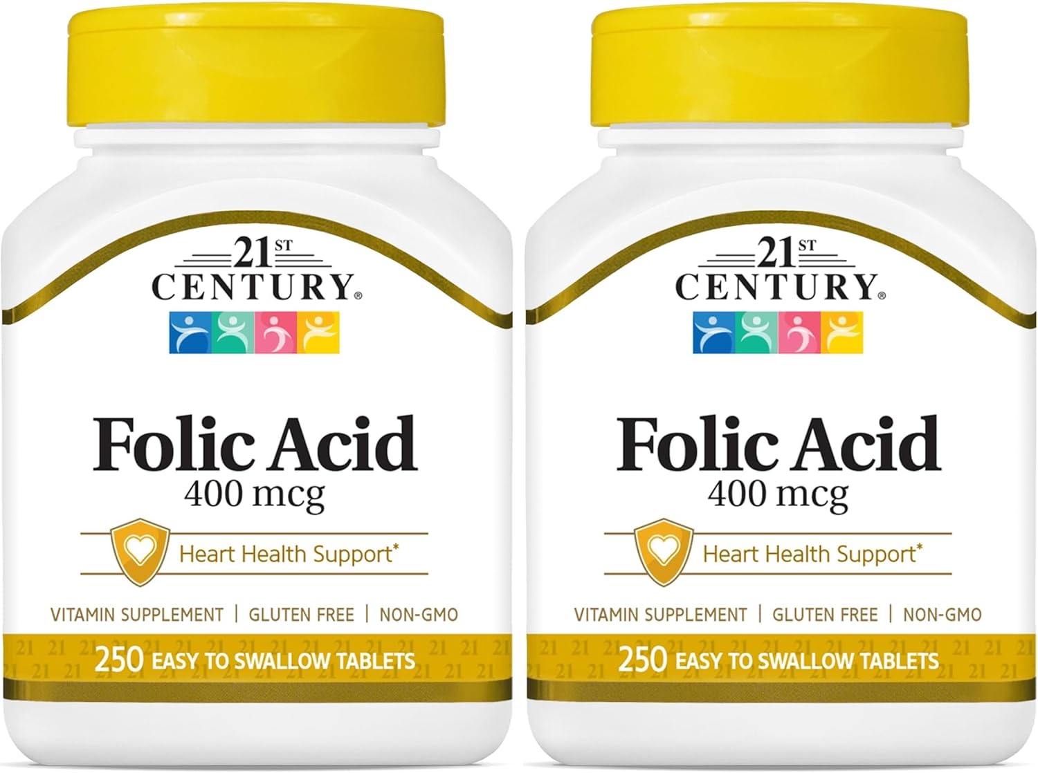 21st Century Folic Acid 400 mcg Tablets, 250 Count